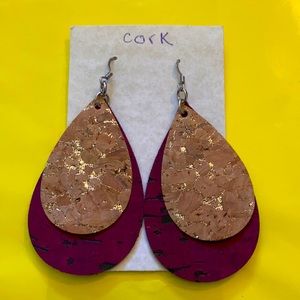 Handmade Genuine Cork Earrings